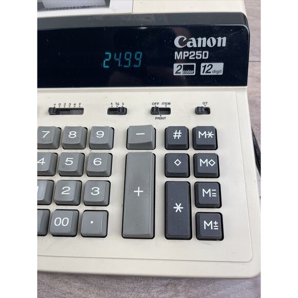 Canon Desktop Calculator MP25D III Extra Large Display 2 Color Print 12 Digit - Picture 4 of 10